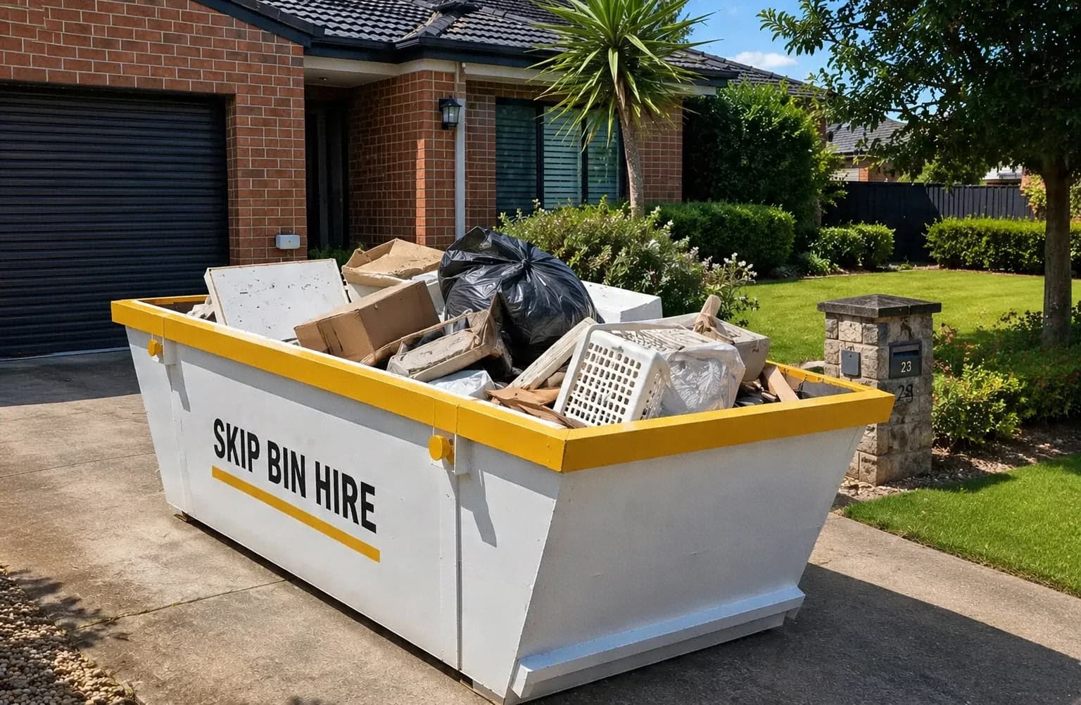 Spartan Bins skip bin on a Melbourne driveway